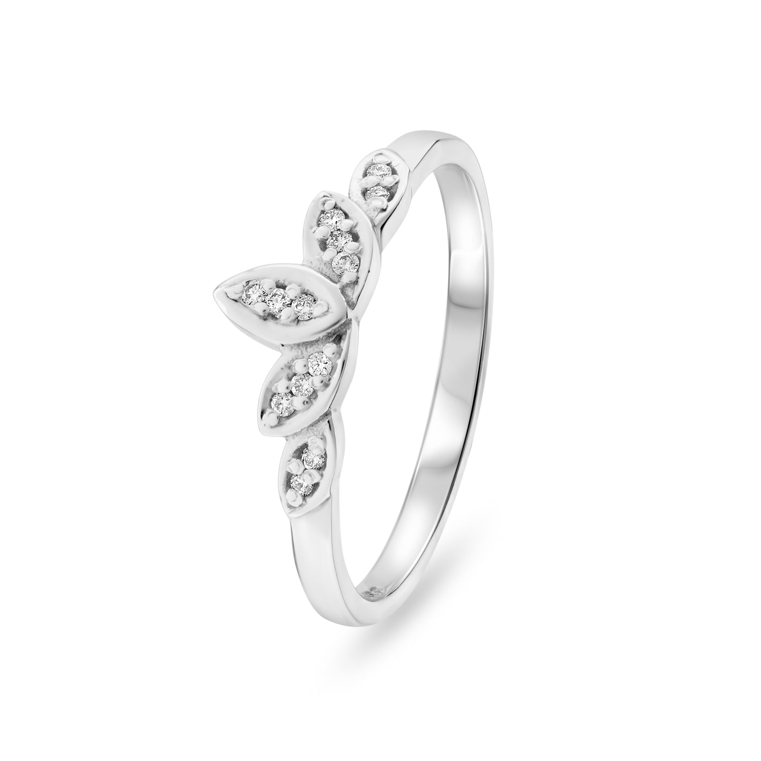 Diamond Navette Shaped Setting Wedding Ring. 0.07ct