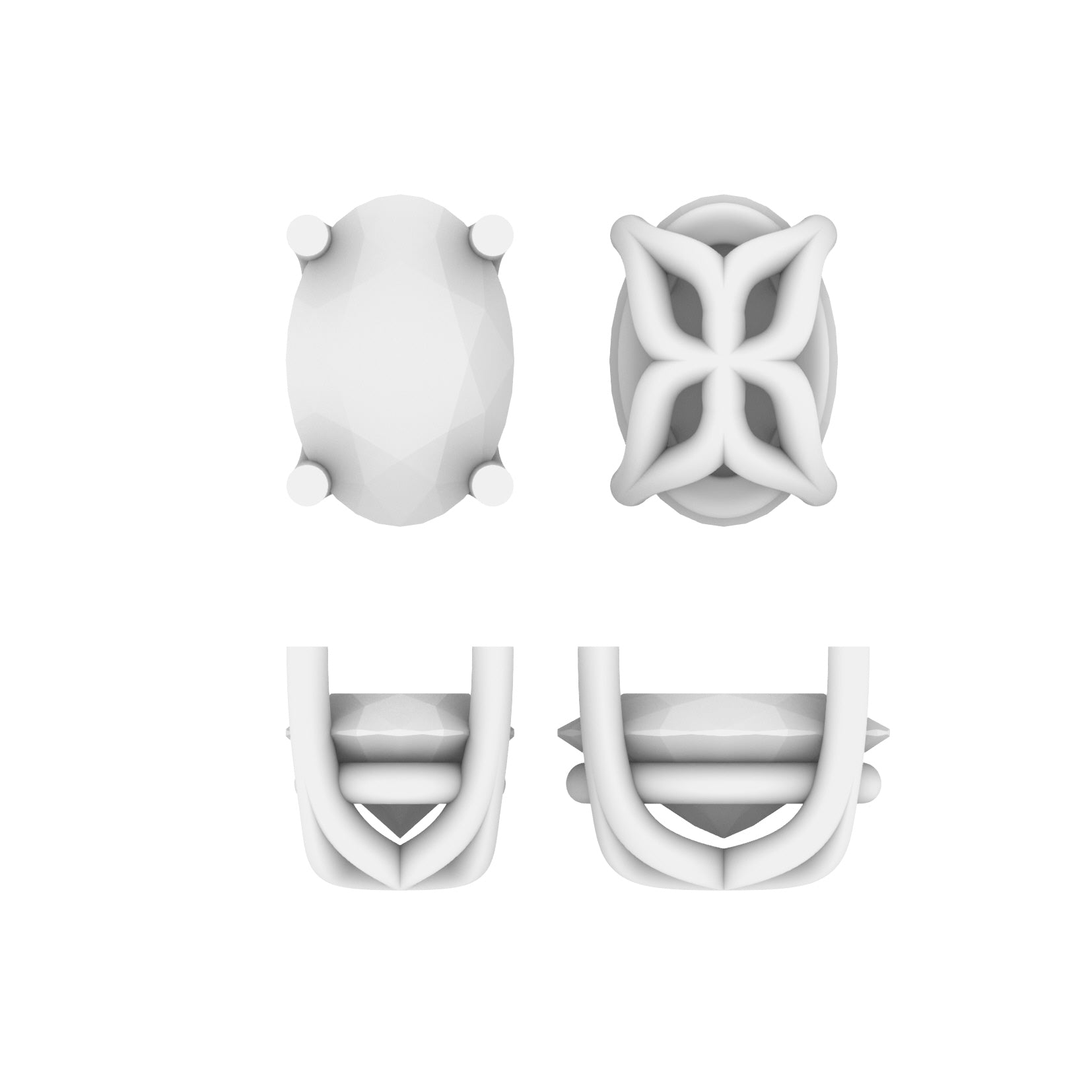 Lab Grown Diamond Oval Single Stone Stud Earrings