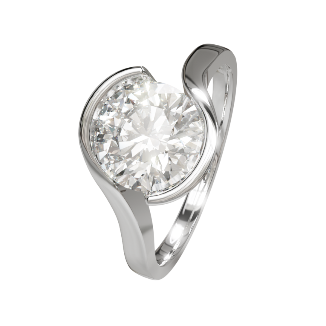 Lab Grown Diamond Round Twist Single Stone Ring