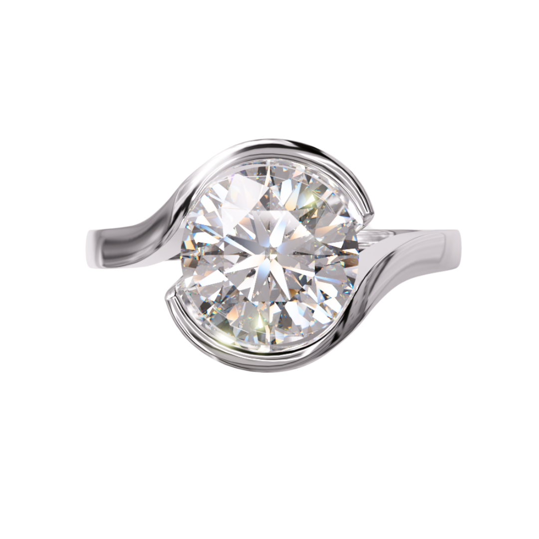 Lab Grown Diamond Round Twist Single Stone Ring