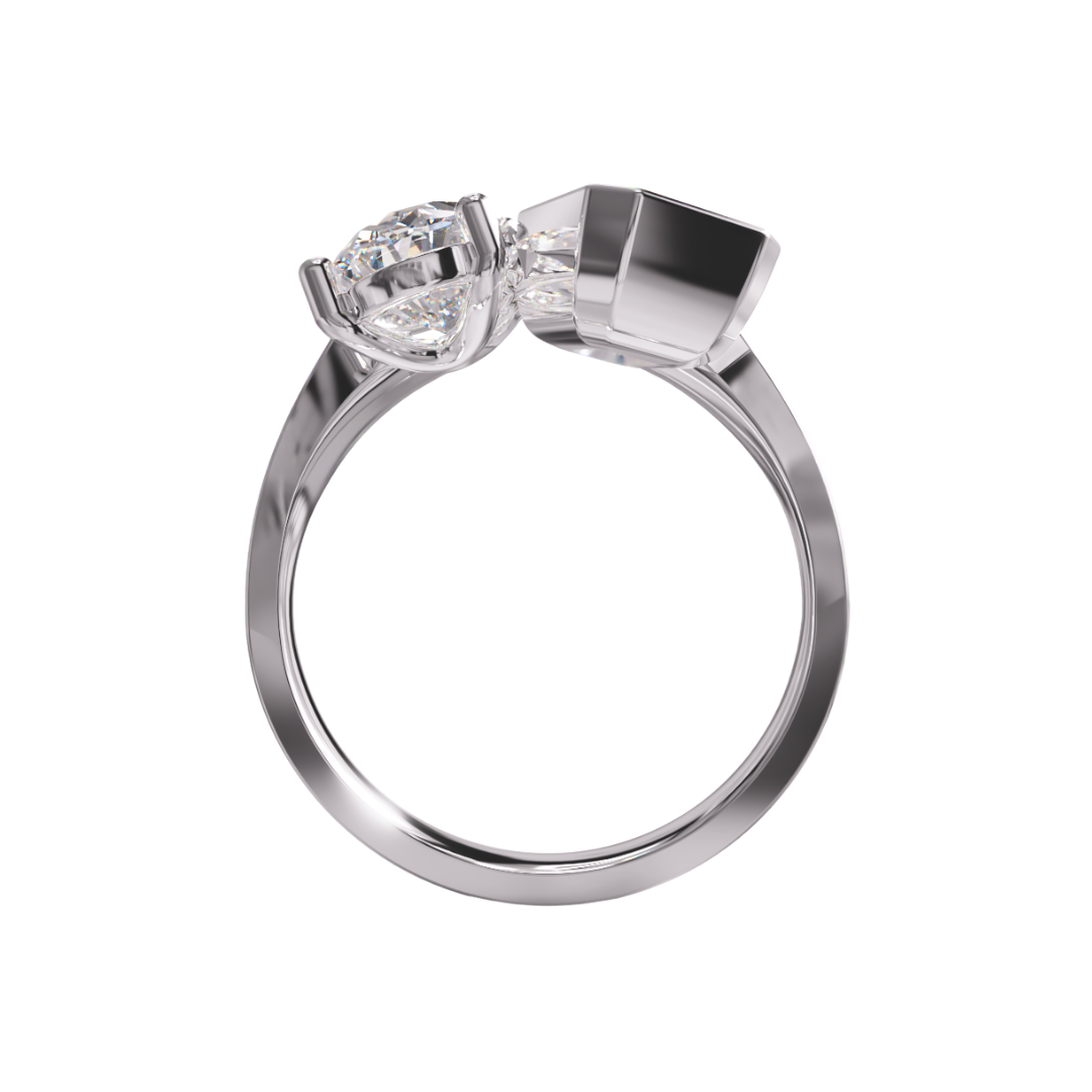 Lab Grown Diamond 2 Stone Twist Ring
