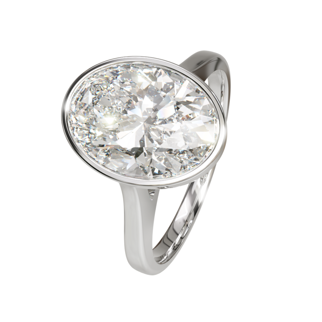 Lab Grown Diamond Oval Single Stone Ring