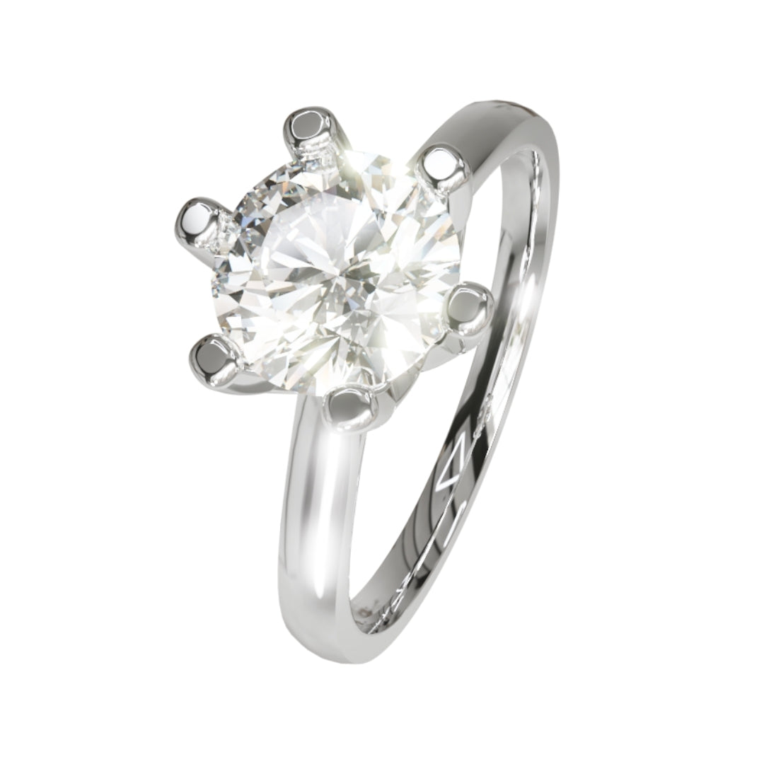 Lab Grown Diamond Round Single Stone Ring