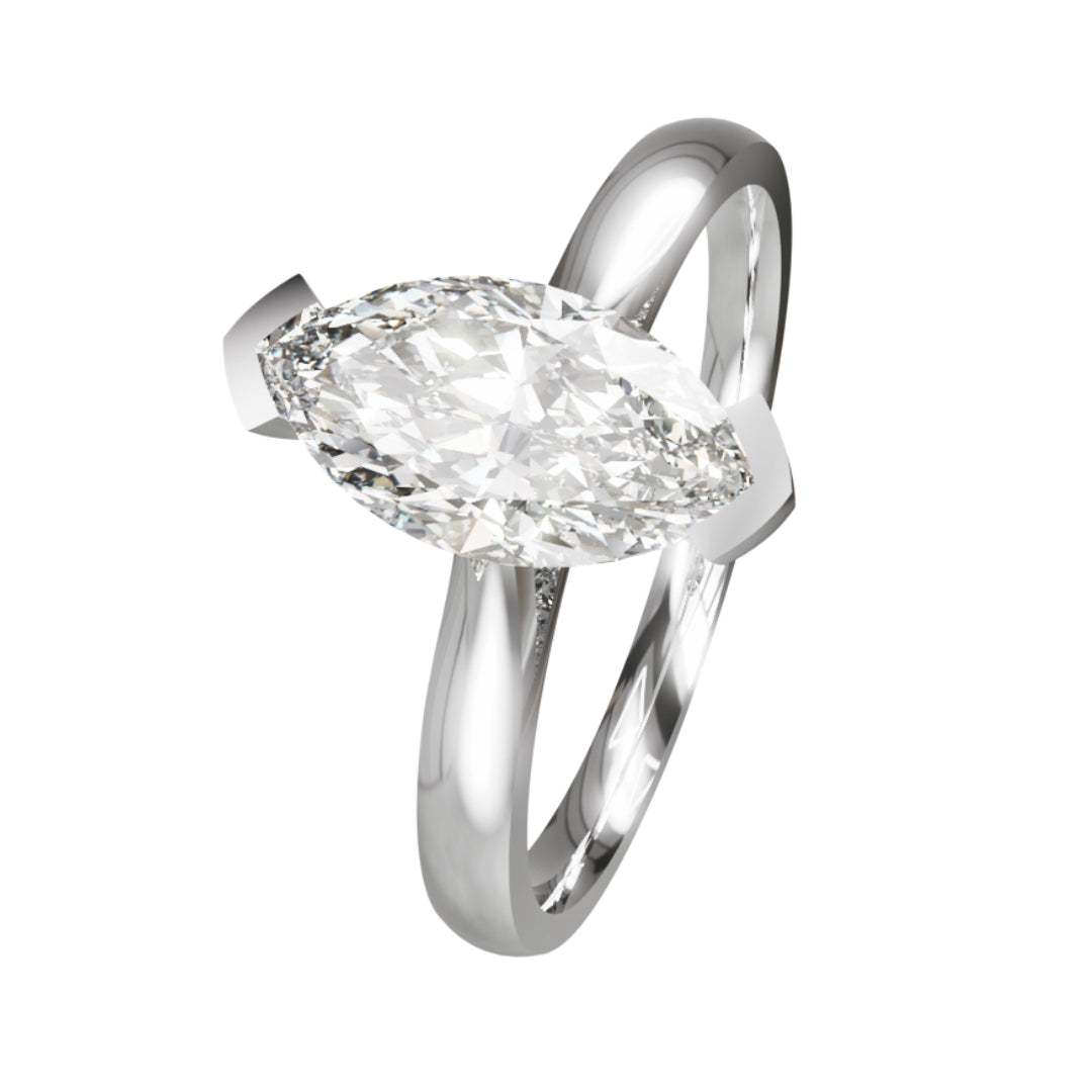 Lab Grown Diamond Marquise Single Stone Ring (In Stock)