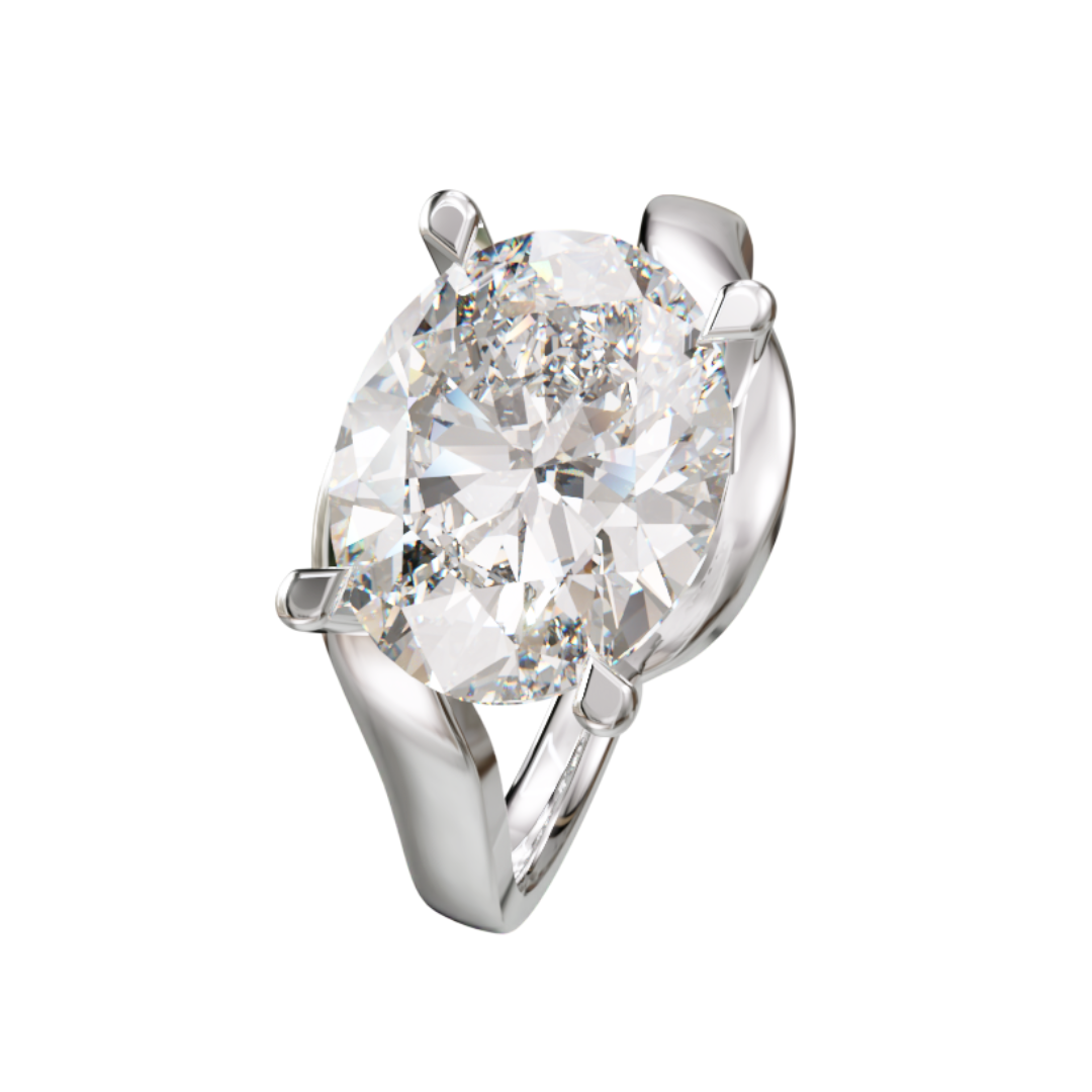 Lab Grown Diamond Oval East West Twist Ring