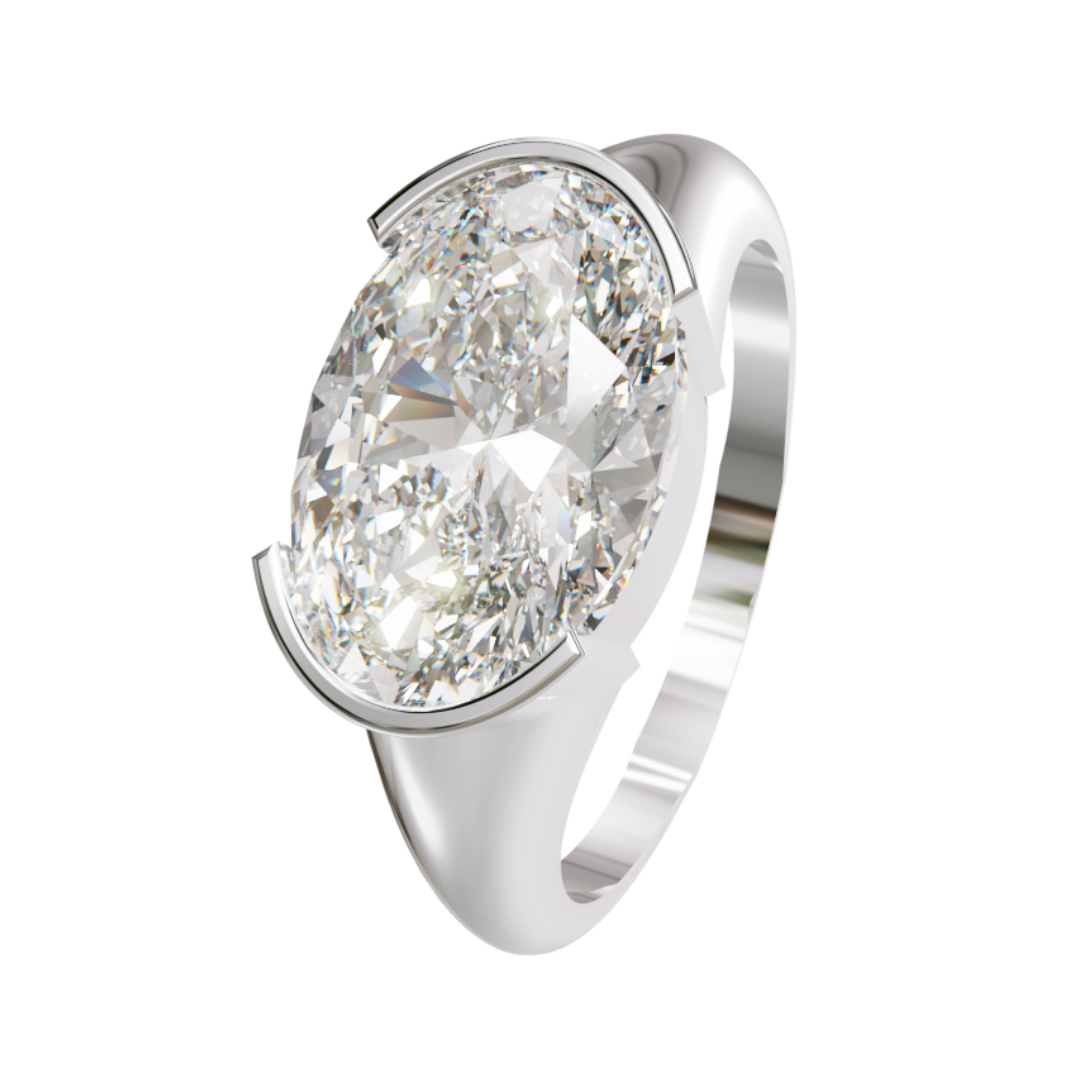 Lab Grown Diamond Oval East West Ring