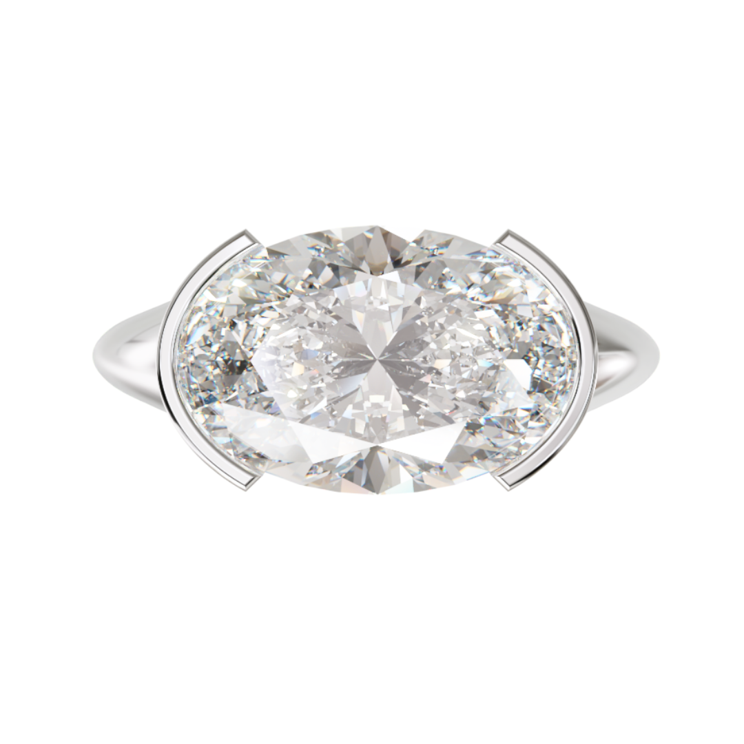 Lab Grown Diamond Oval East West Ring