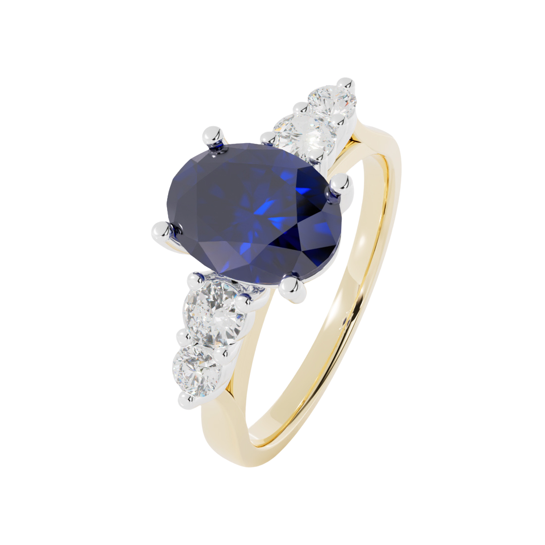 Lab Grown Gemstone & Diamond Five Stone Ring