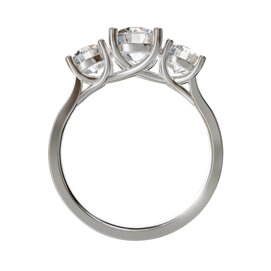 Lab Grown Diamond Round Trilogy Ring