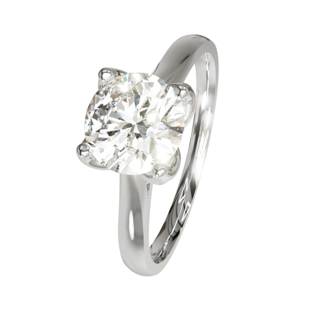 Lab Grown Diamond Round Single Stone Ring
