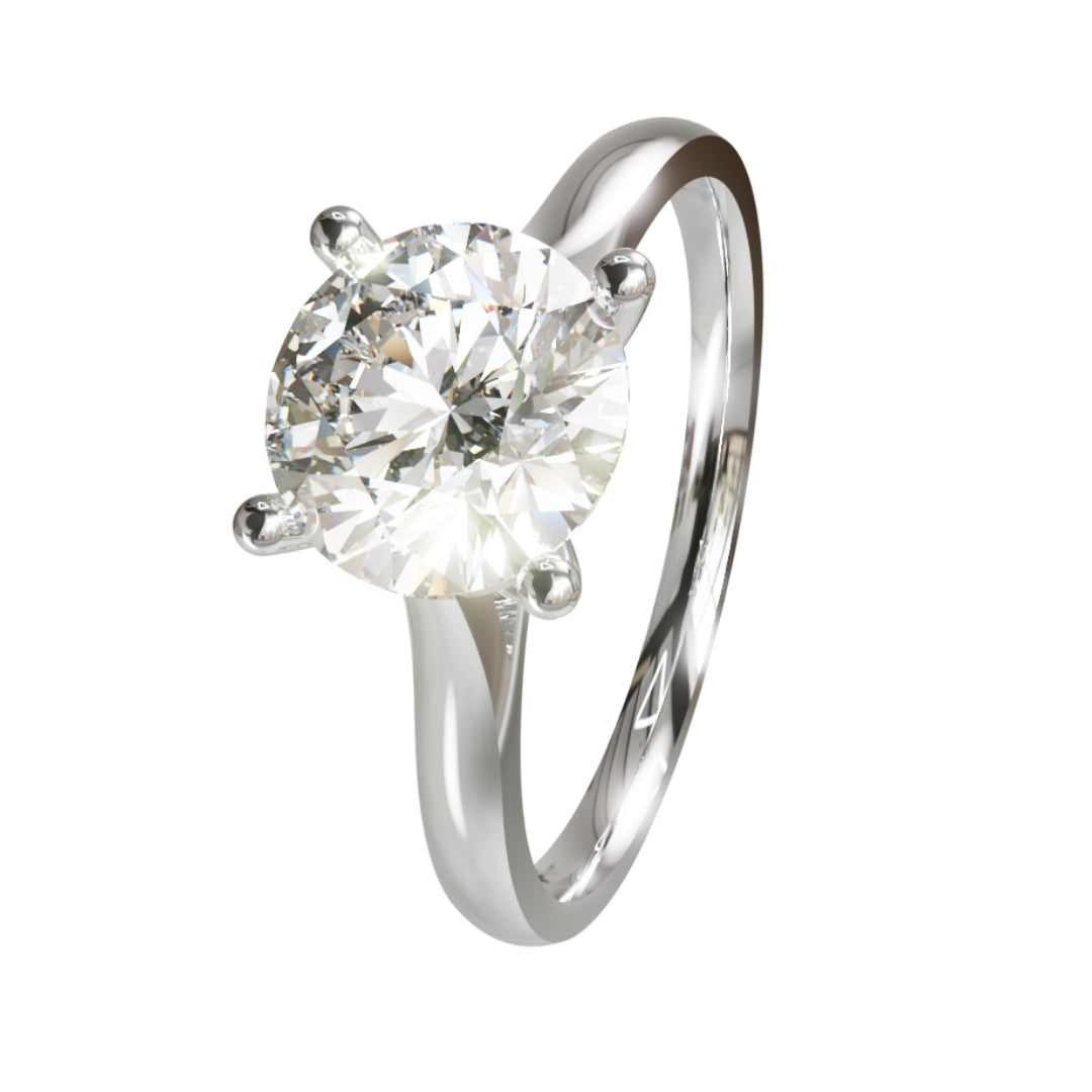 Lab Grown Diamond Round Single Stone Ring