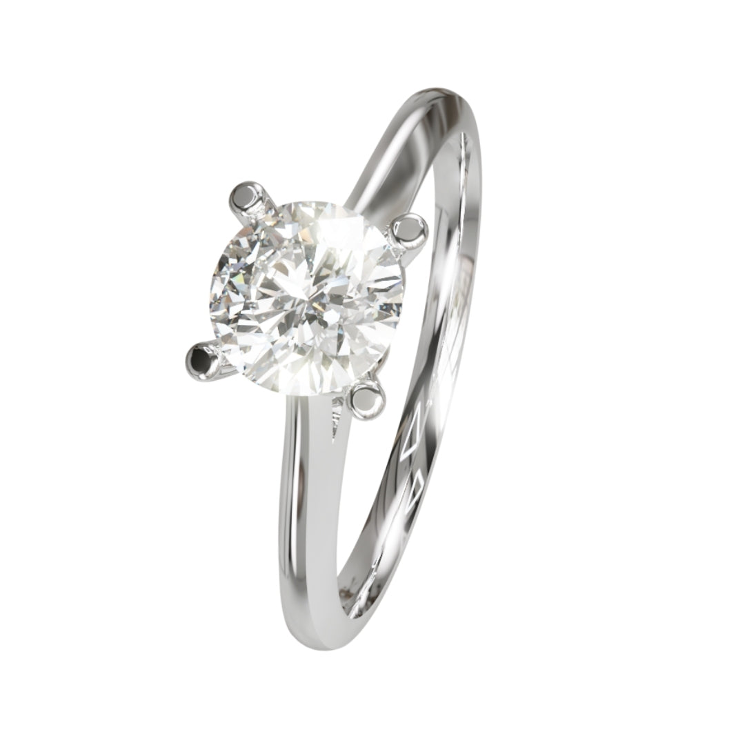 Lab Grown Diamond Round Single Stone Ring