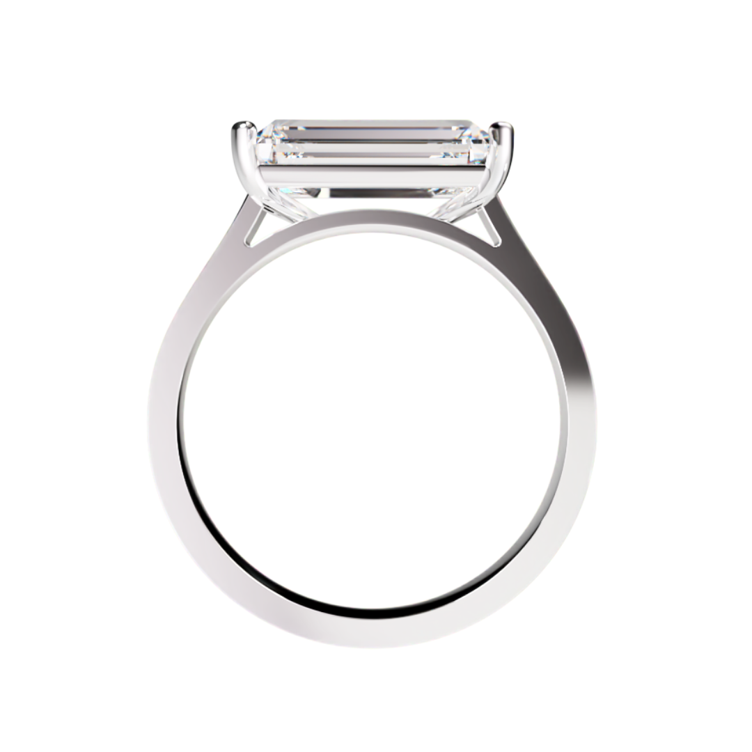 Lab Grown Diamond Baguette Cut East West Single Stone Ring