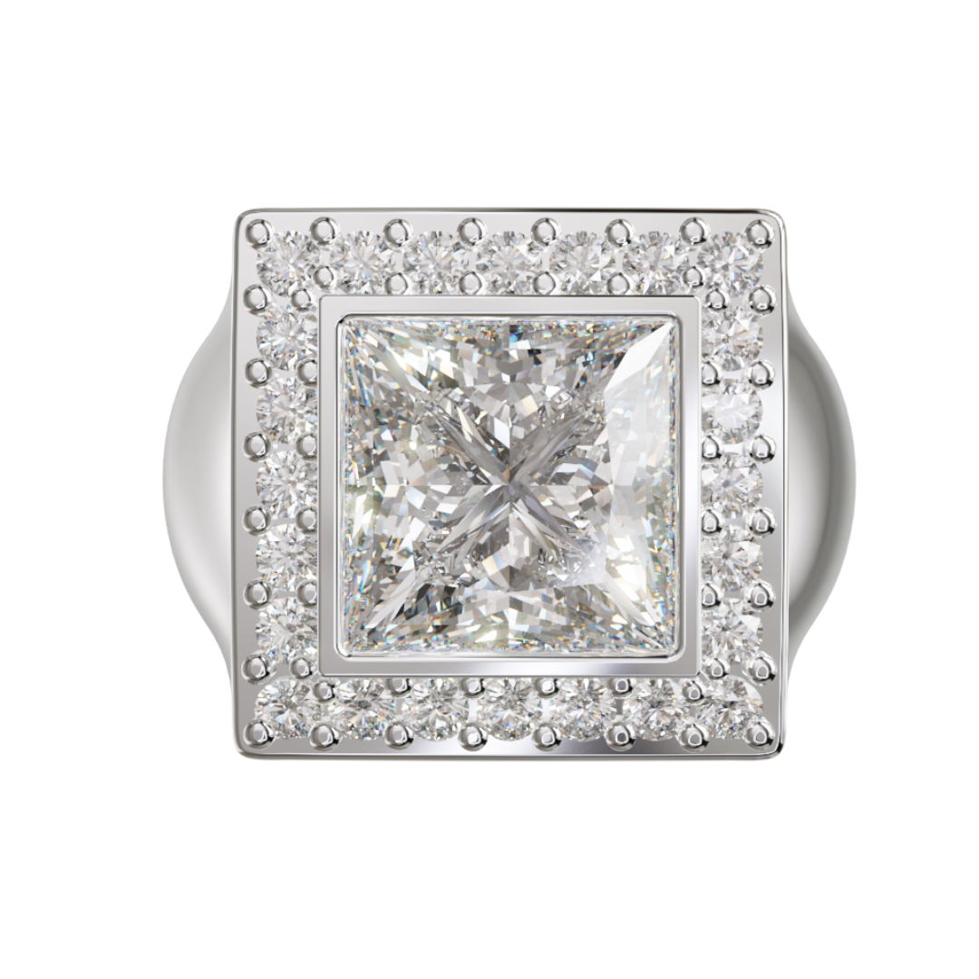 Lab Grown Diamond Princess Halo Ring