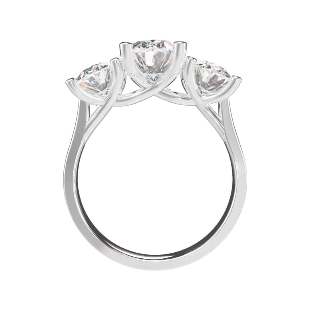 Lab Grown Diamond Oval Three Stone Ring