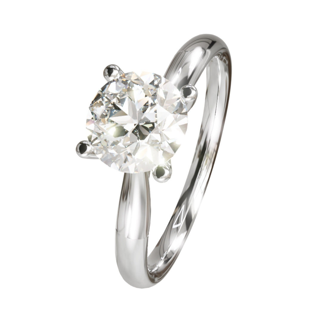 Lab Grown Diamond Round Single Stone Ring