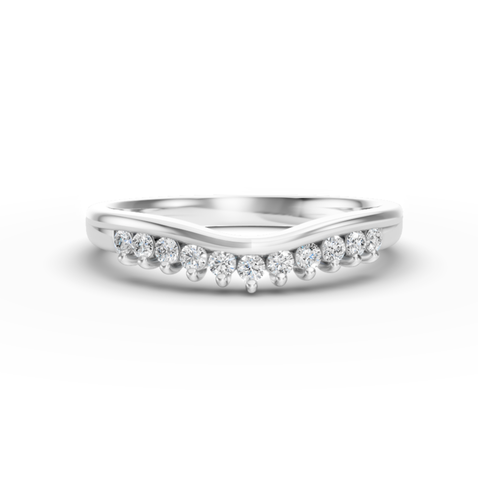 Diamond Set Shaped Wedding Band