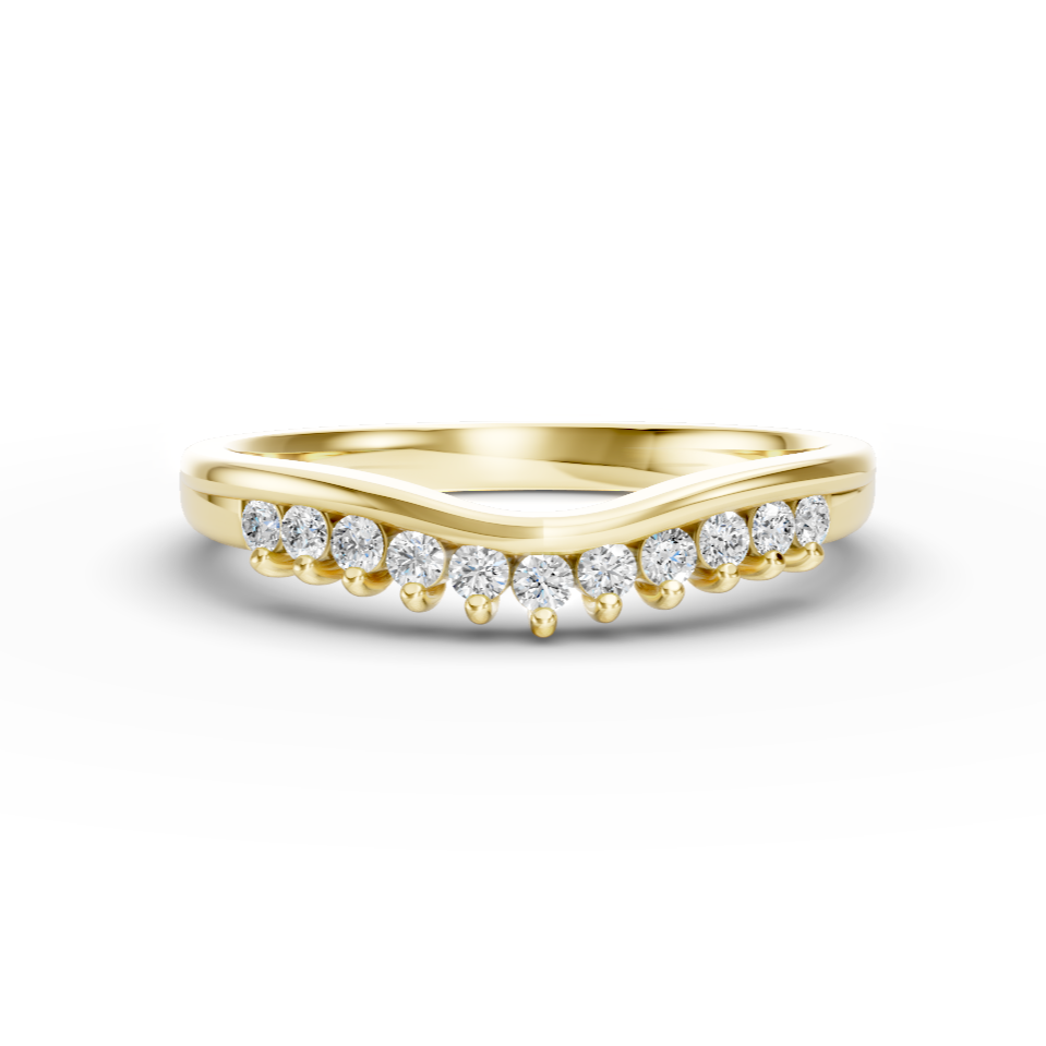Diamond Set Shaped Wedding Band