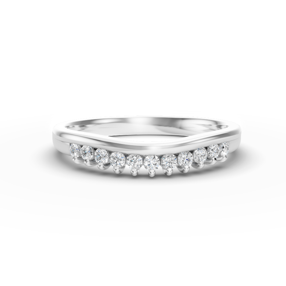 Diamond Set Shaped Wedding Band
