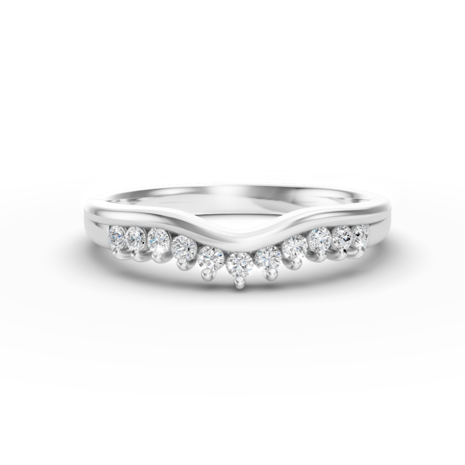 Diamond Set Shaped Wedding Band