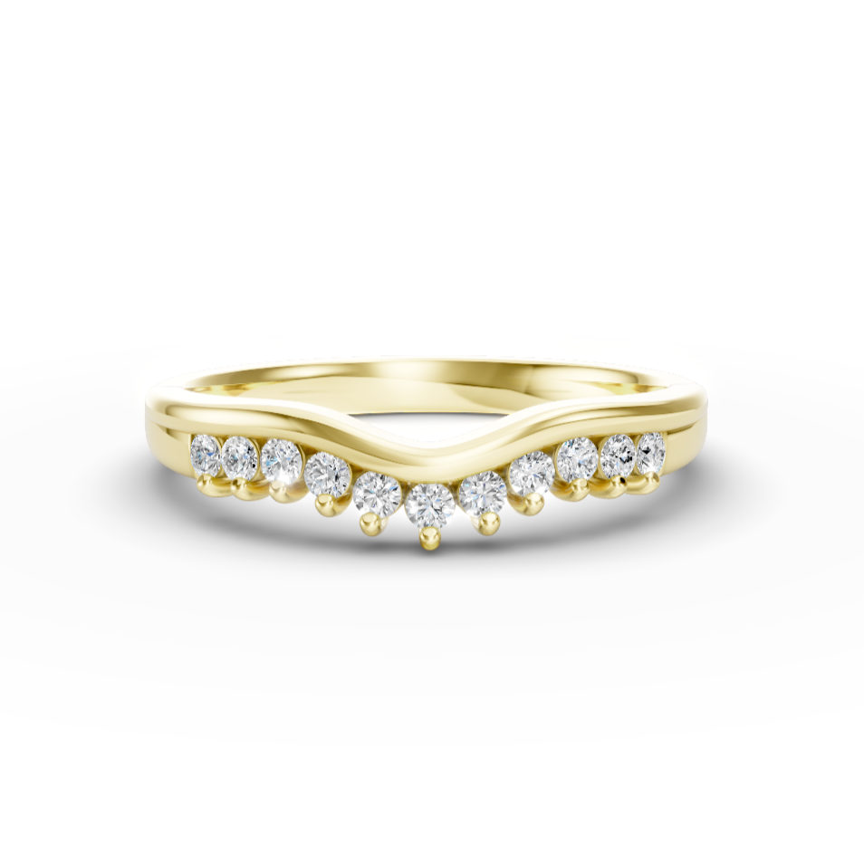 Diamond Set Shaped Wedding Band