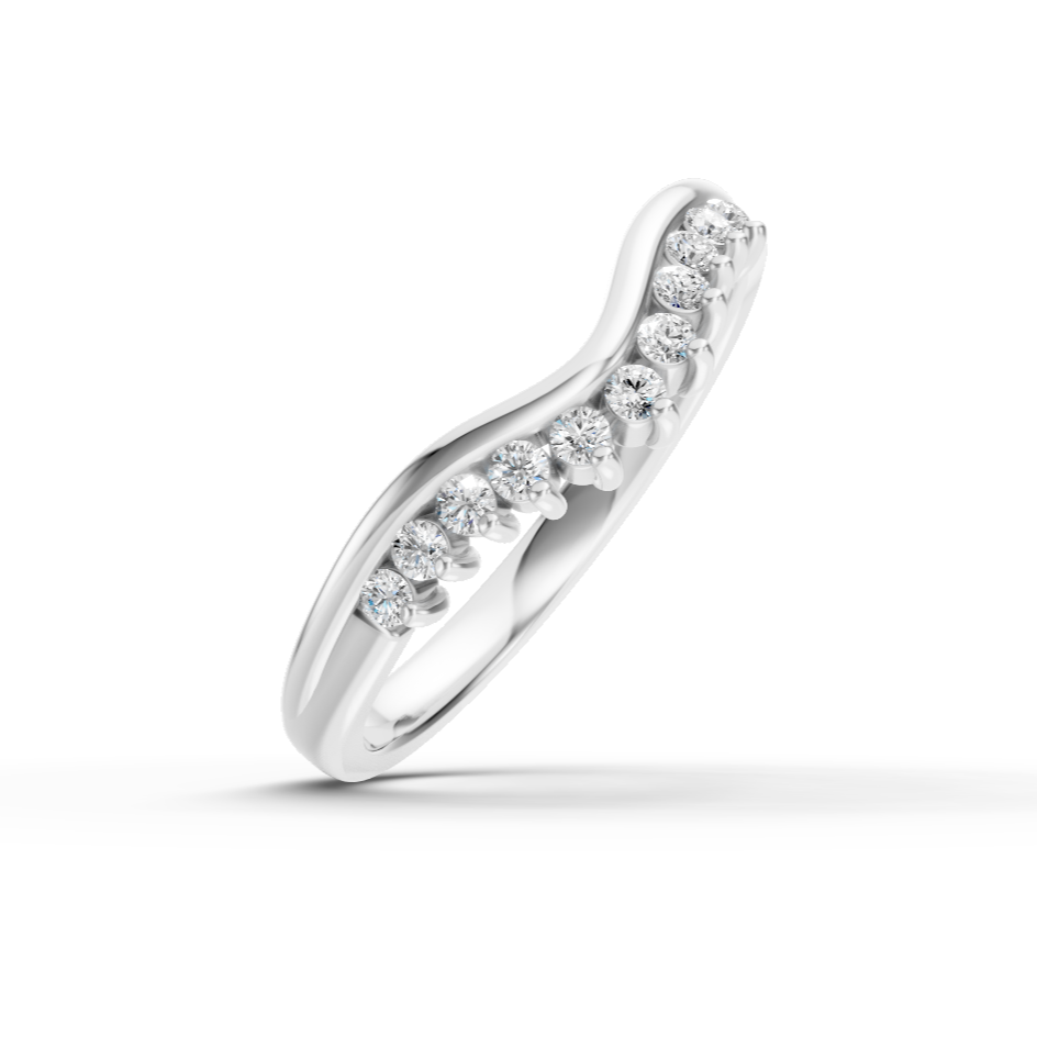 Diamond Set Shaped Wedding Band