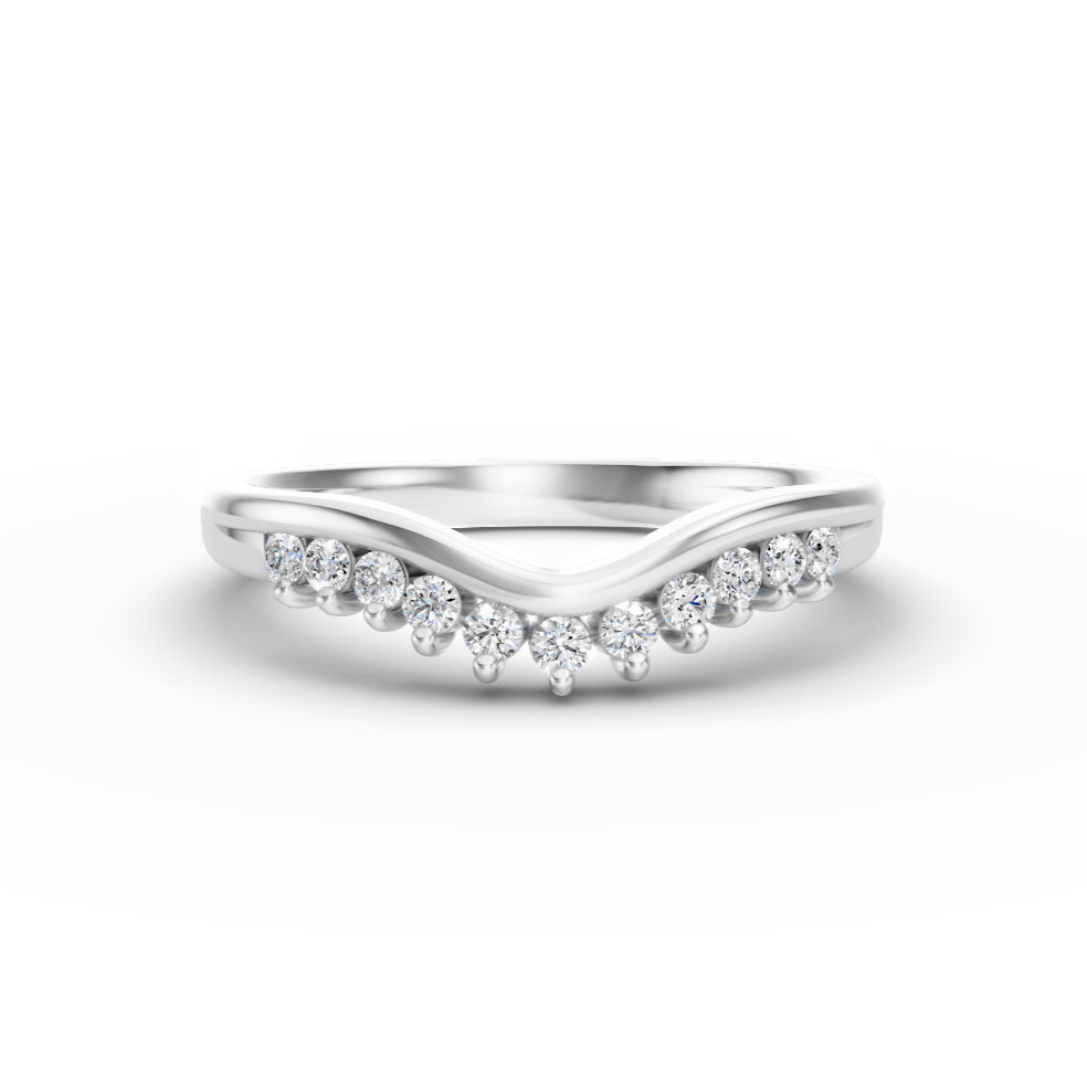 Diamond Set Shaped Wedding Band