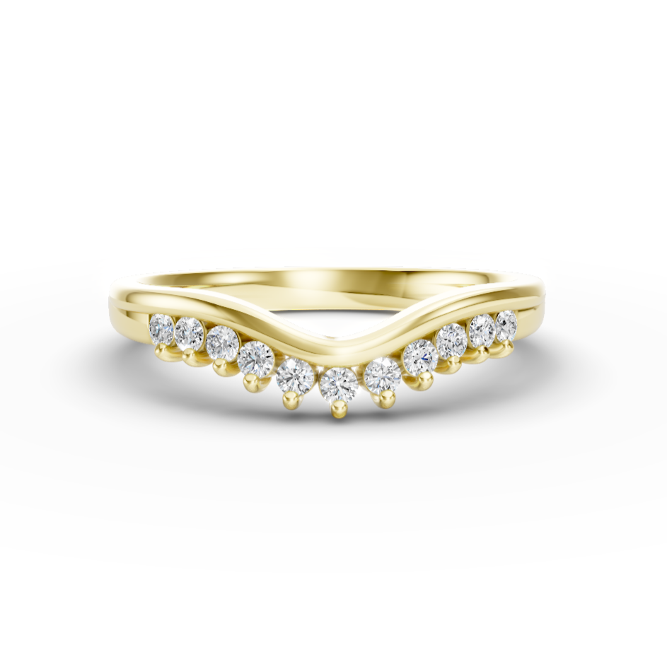 Diamond Set Shaped Wedding Band