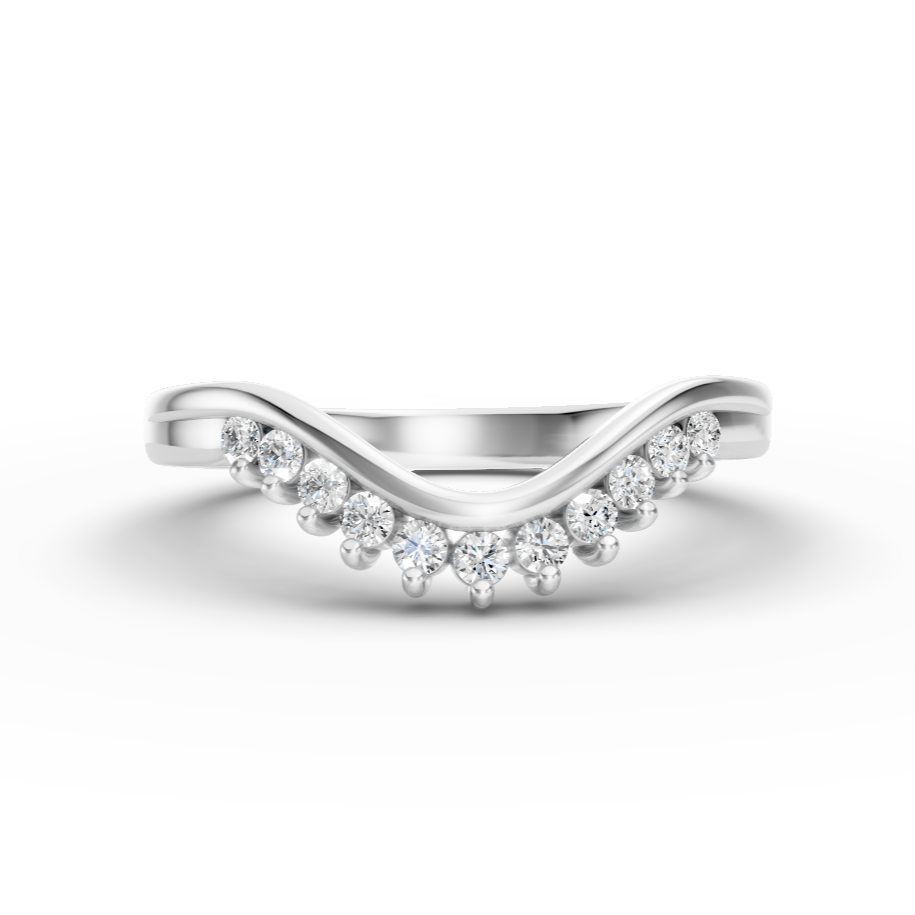 Diamond Set Shaped Wedding Band
