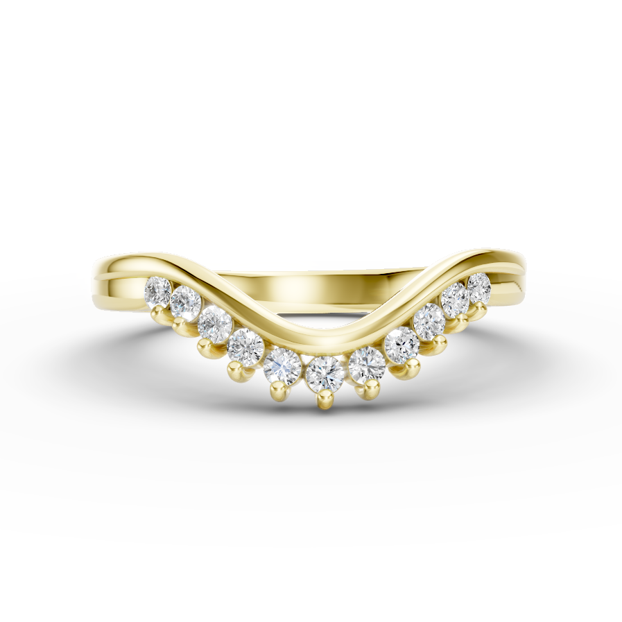 Diamond Set Shaped Wedding Band