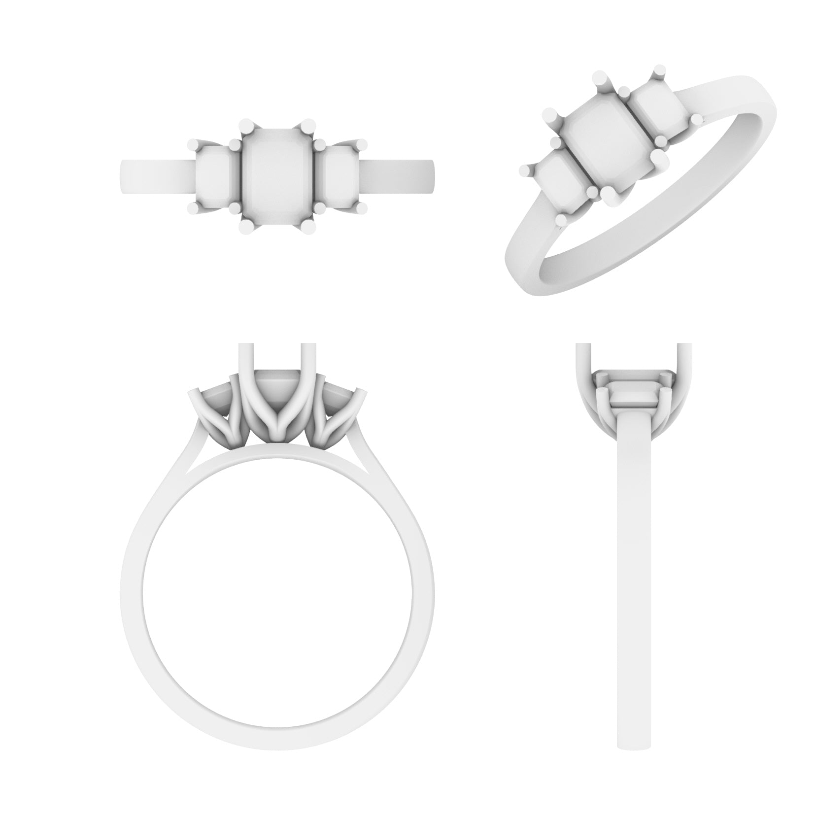 Lab Grown Diamond Radiant Trilogy Ring