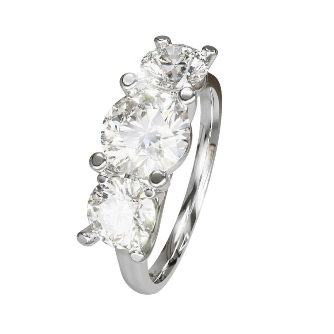 Lab Grown Diamond Round Three Stone Ring