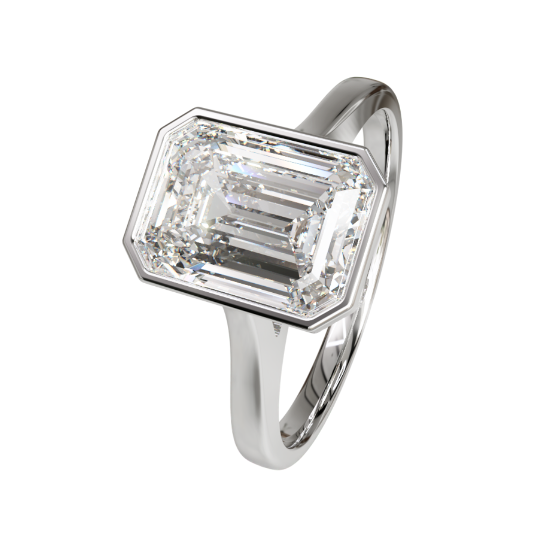 Lab Grown Diamond Emerald Single Stone Ring