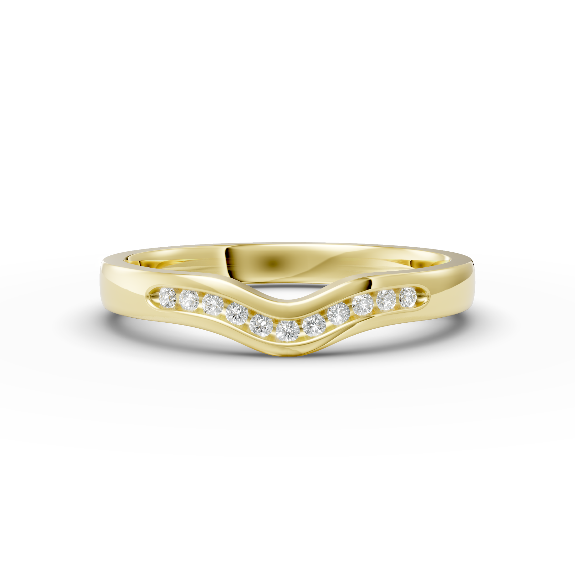 Diamond Set Shaped Wedding Band
