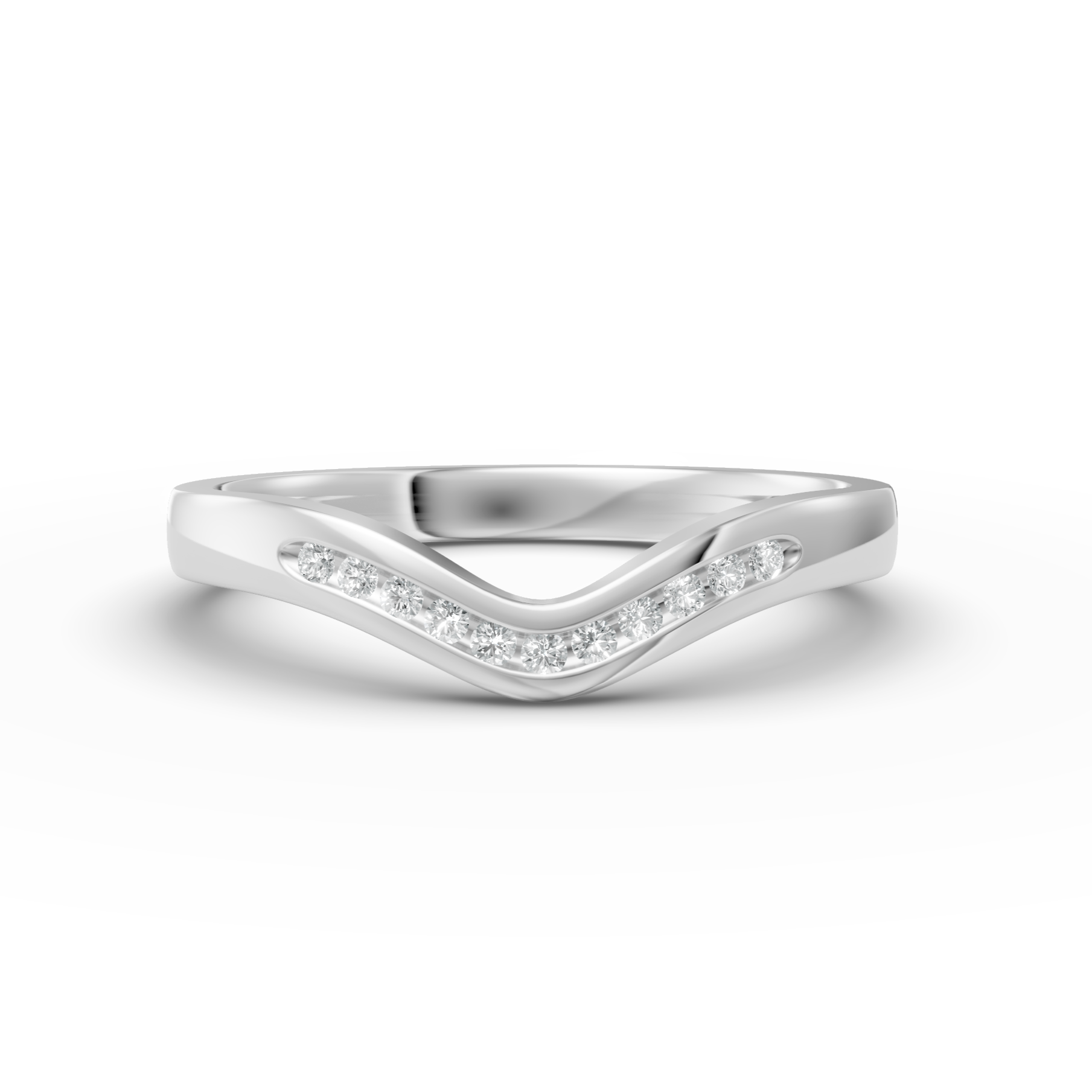 Diamond Set Shaped Wedding Band