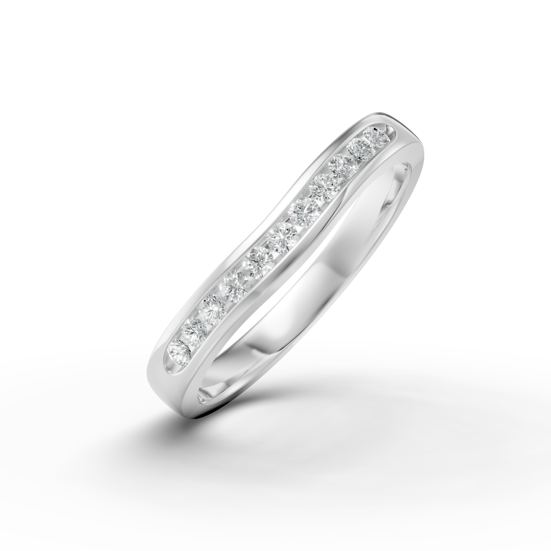 Diamond Set Shaped Wedding Band