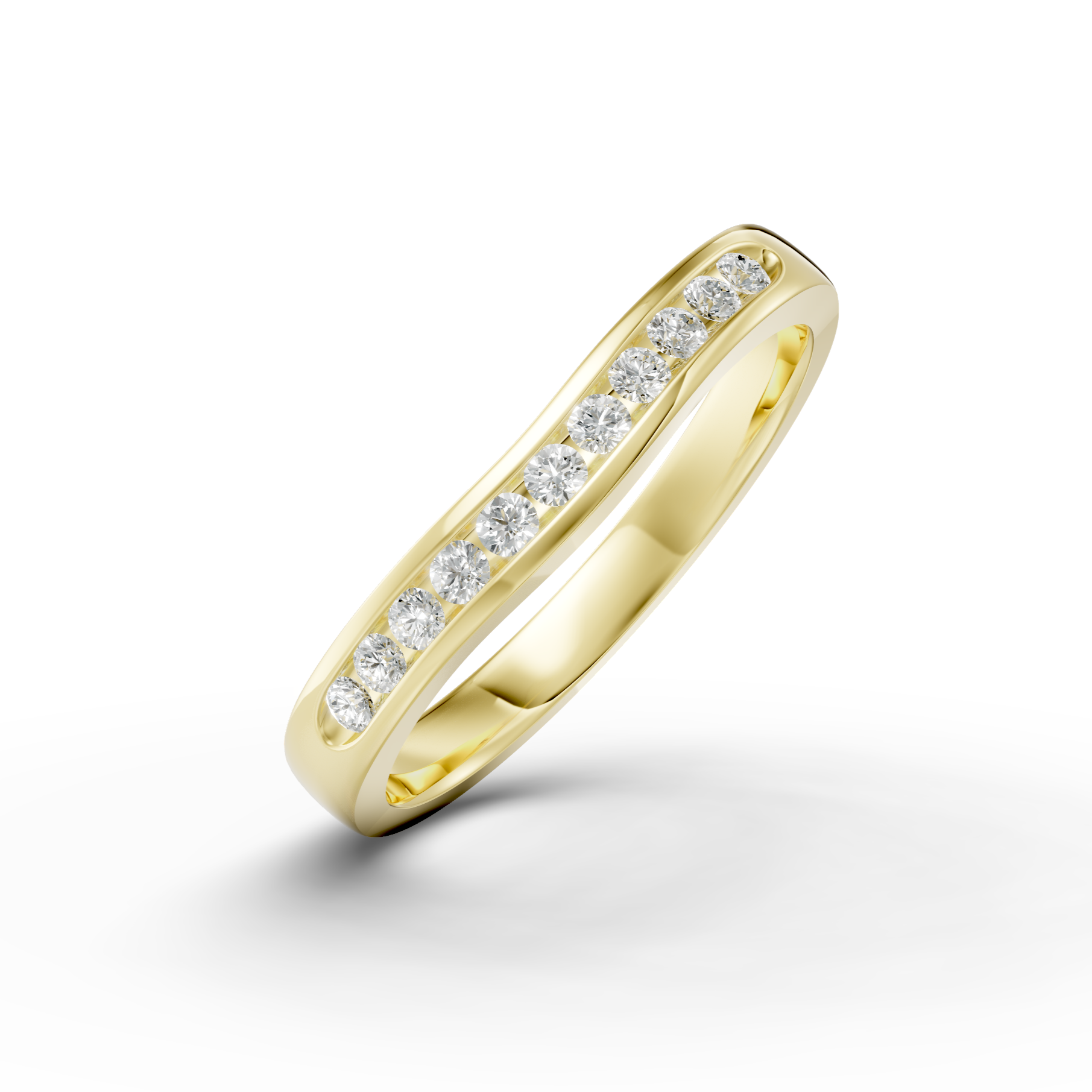 Diamond Set Shaped Wedding Band