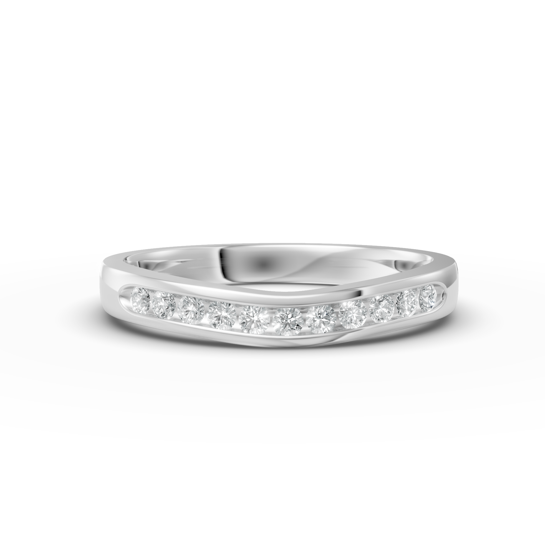 Diamond Set Shaped Wedding Band