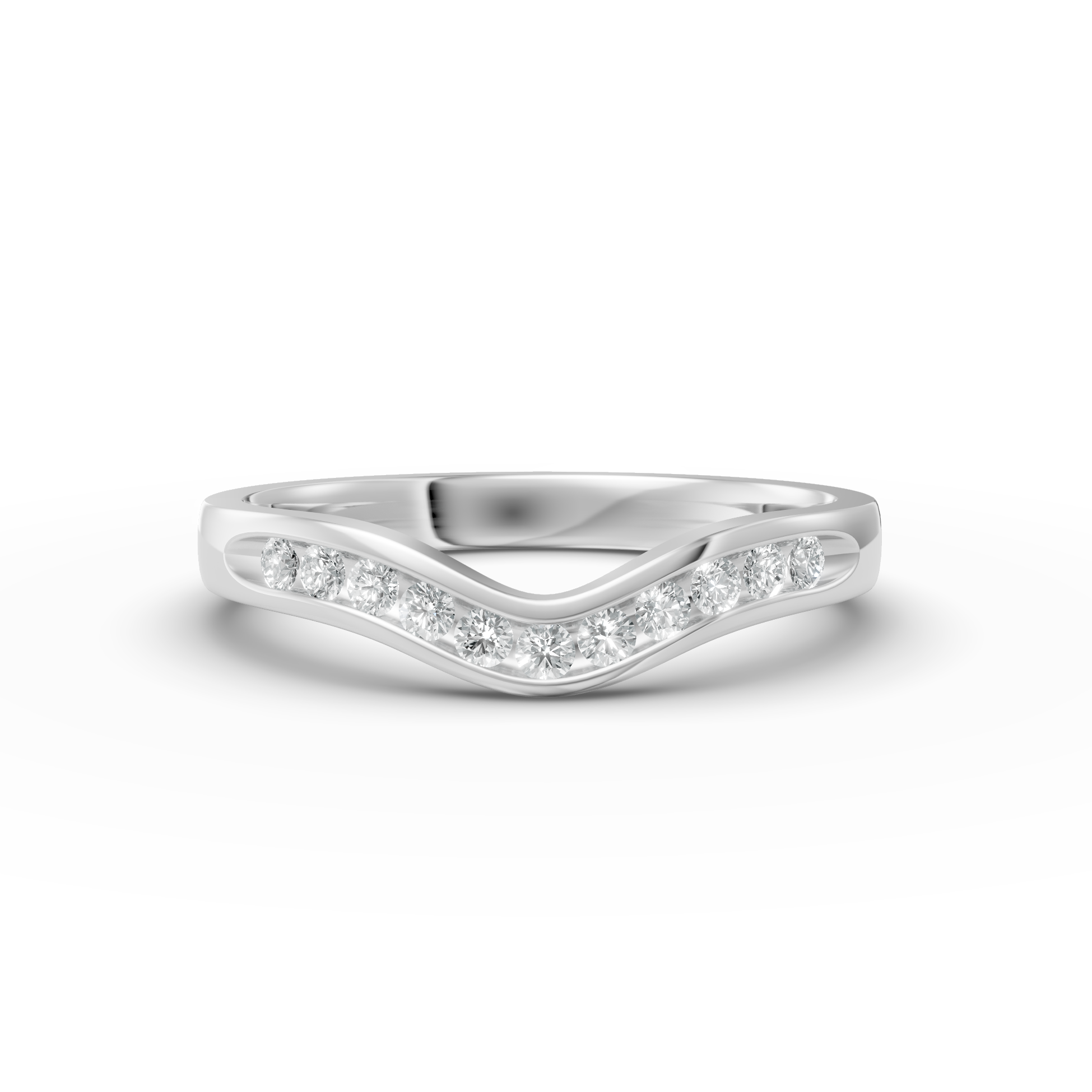 Diamond Set Shaped Wedding Band