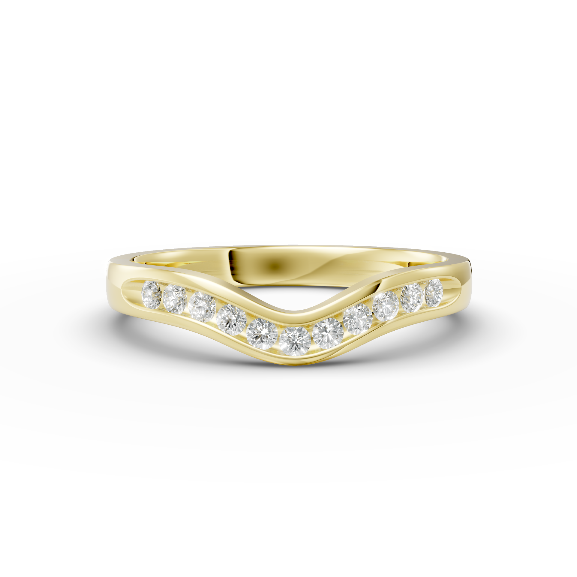 Diamond Set Shaped Wedding Band