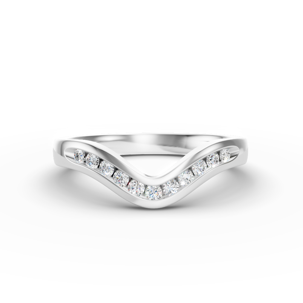 Diamond Set Shaped Wedding Band