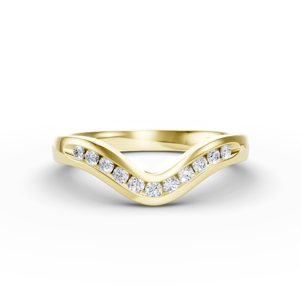 Diamond Set Shaped Wedding Band