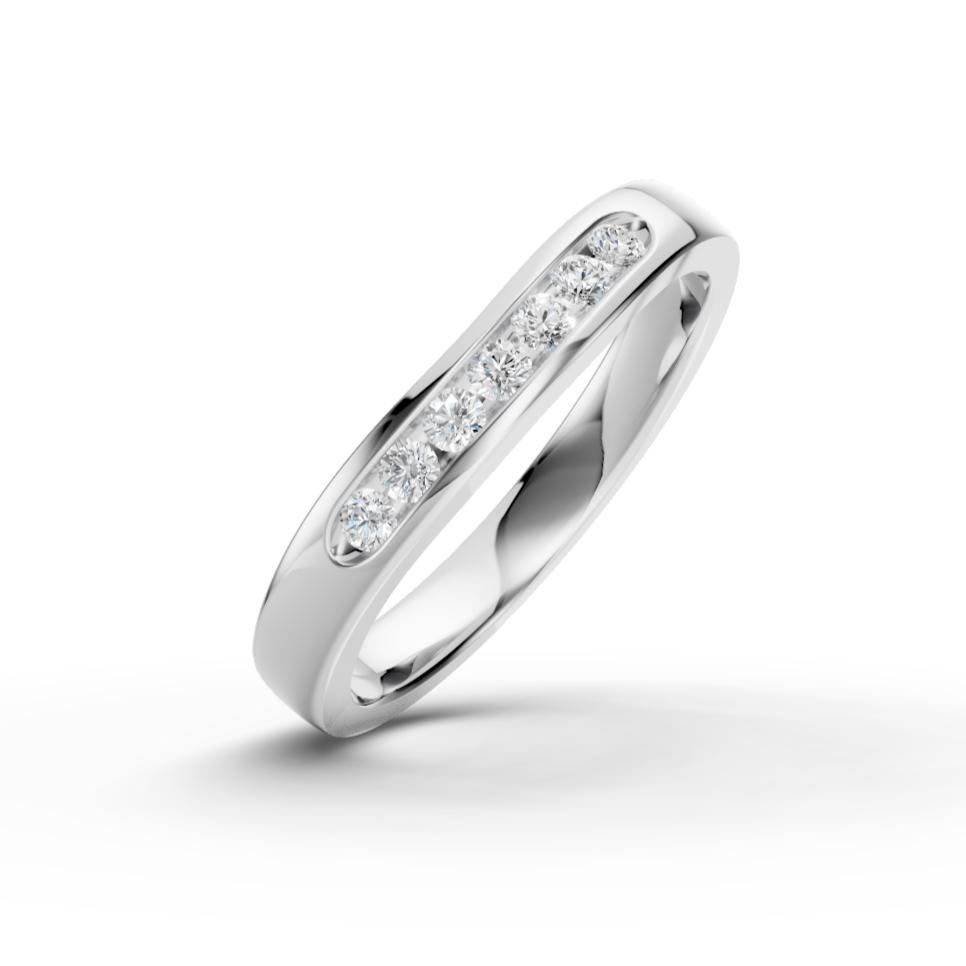 Diamond Set Shaped Wedding Band