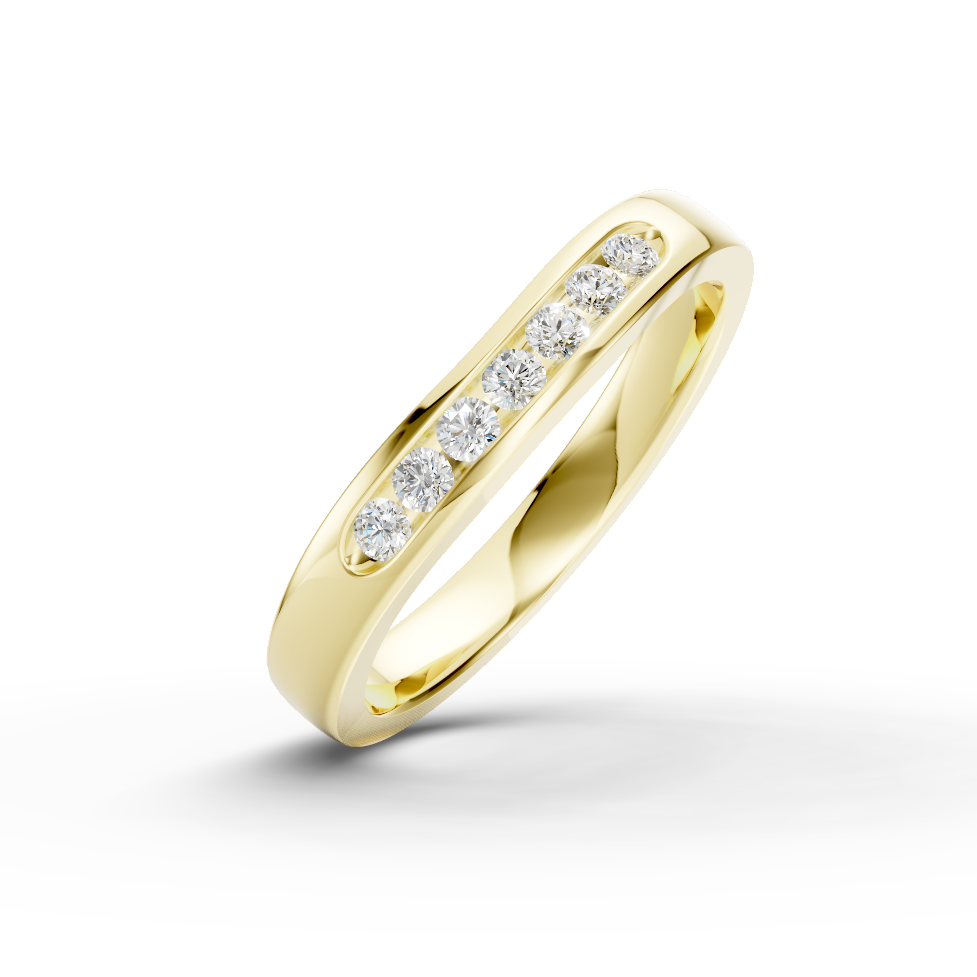 Diamond Set Shaped Wedding Band