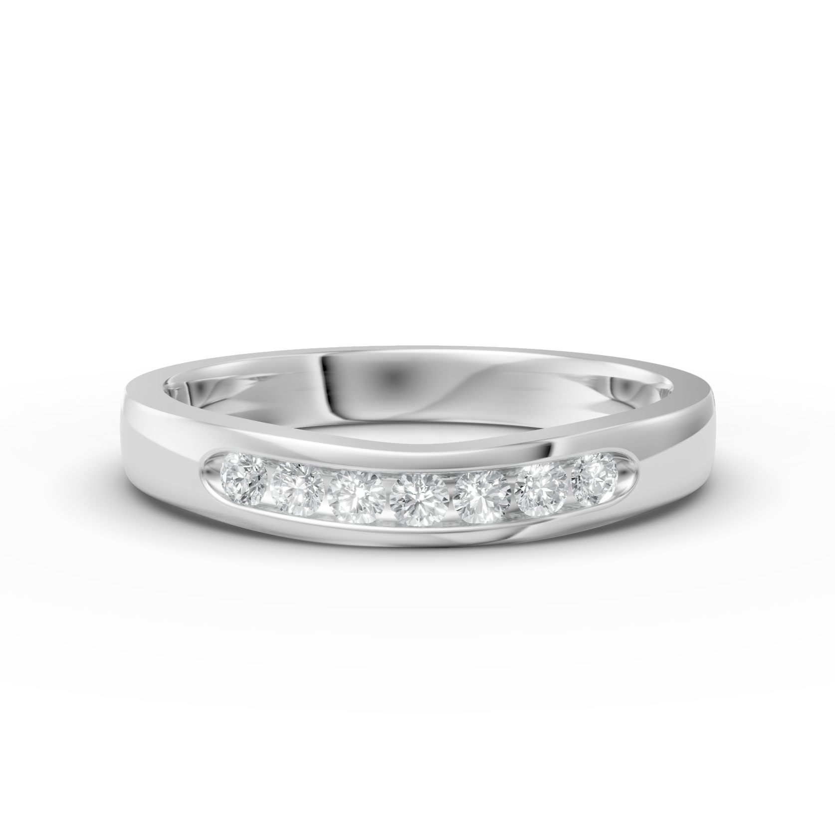 Diamond Set Shaped Wedding Band