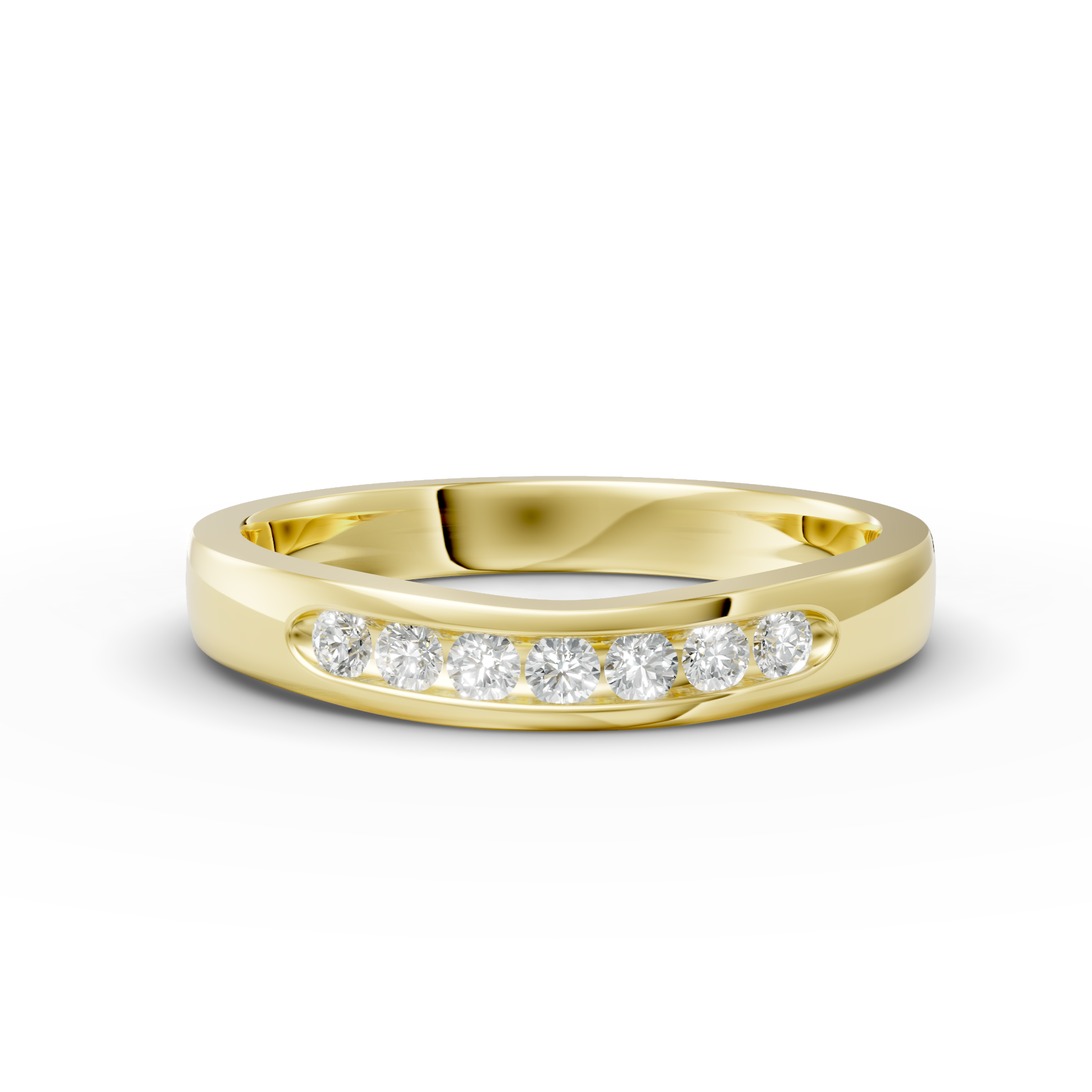 Diamond Set Shaped Wedding Band