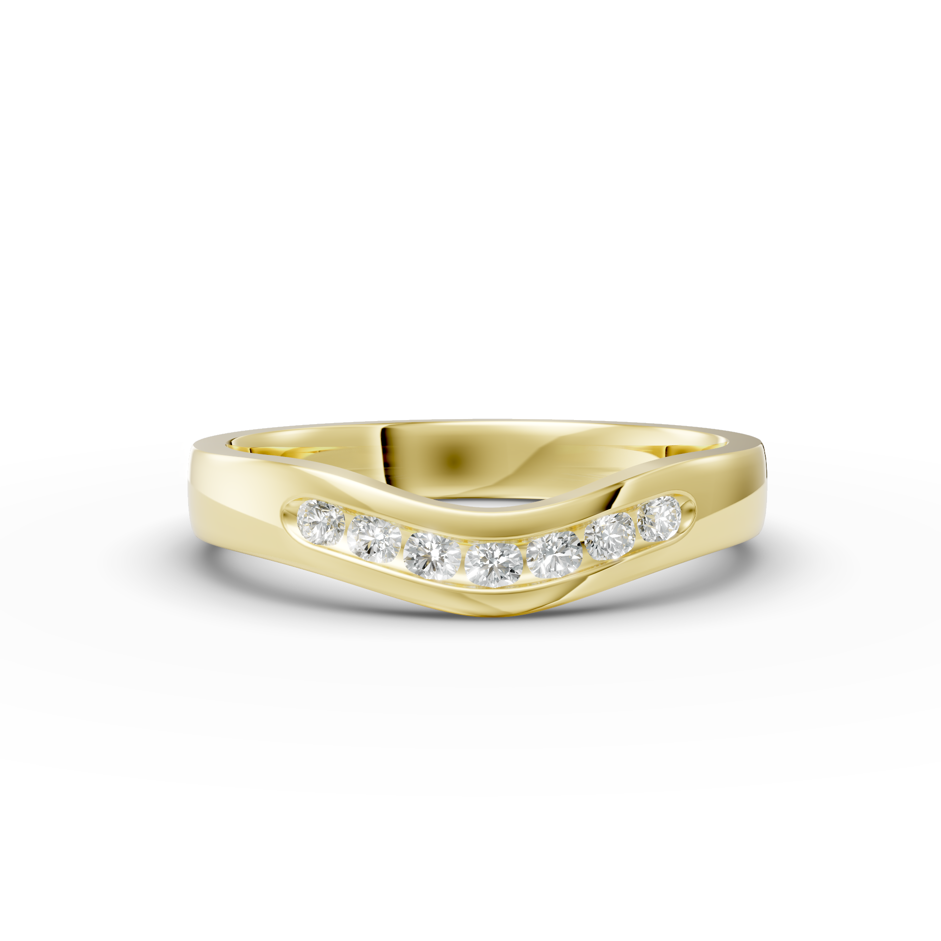 Diamond Set Shaped Wedding Band