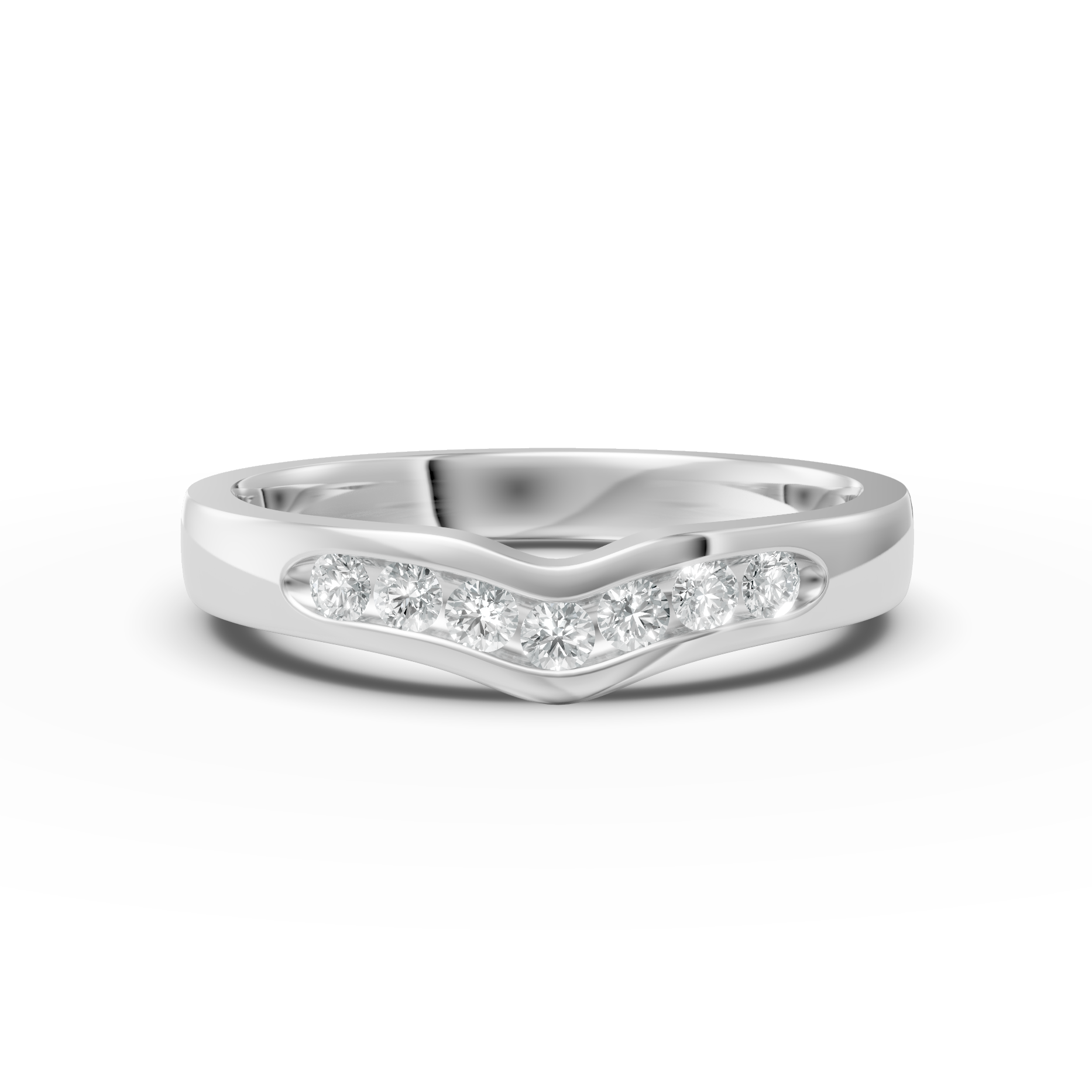 Diamond Set Shaped Wedding Band