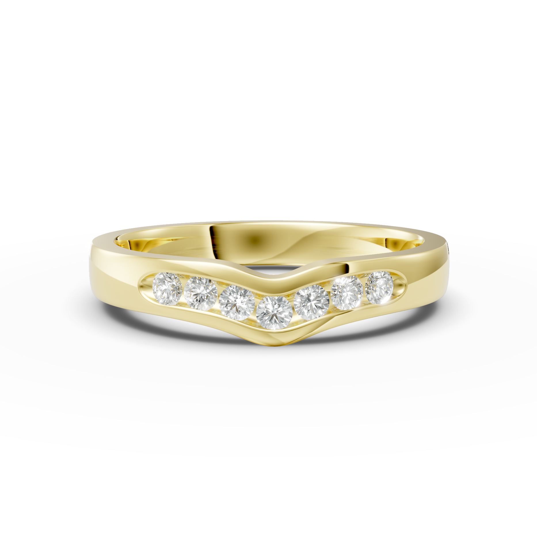 Diamond Set Shaped Wedding Band