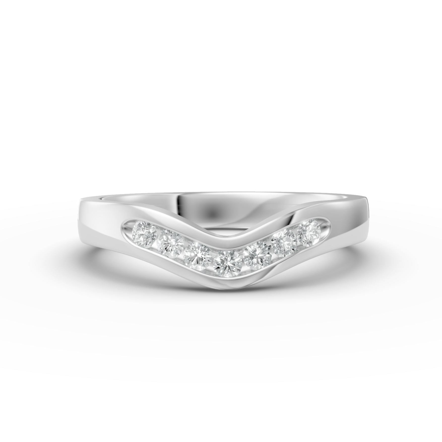 Diamond Set Shaped Wedding Band